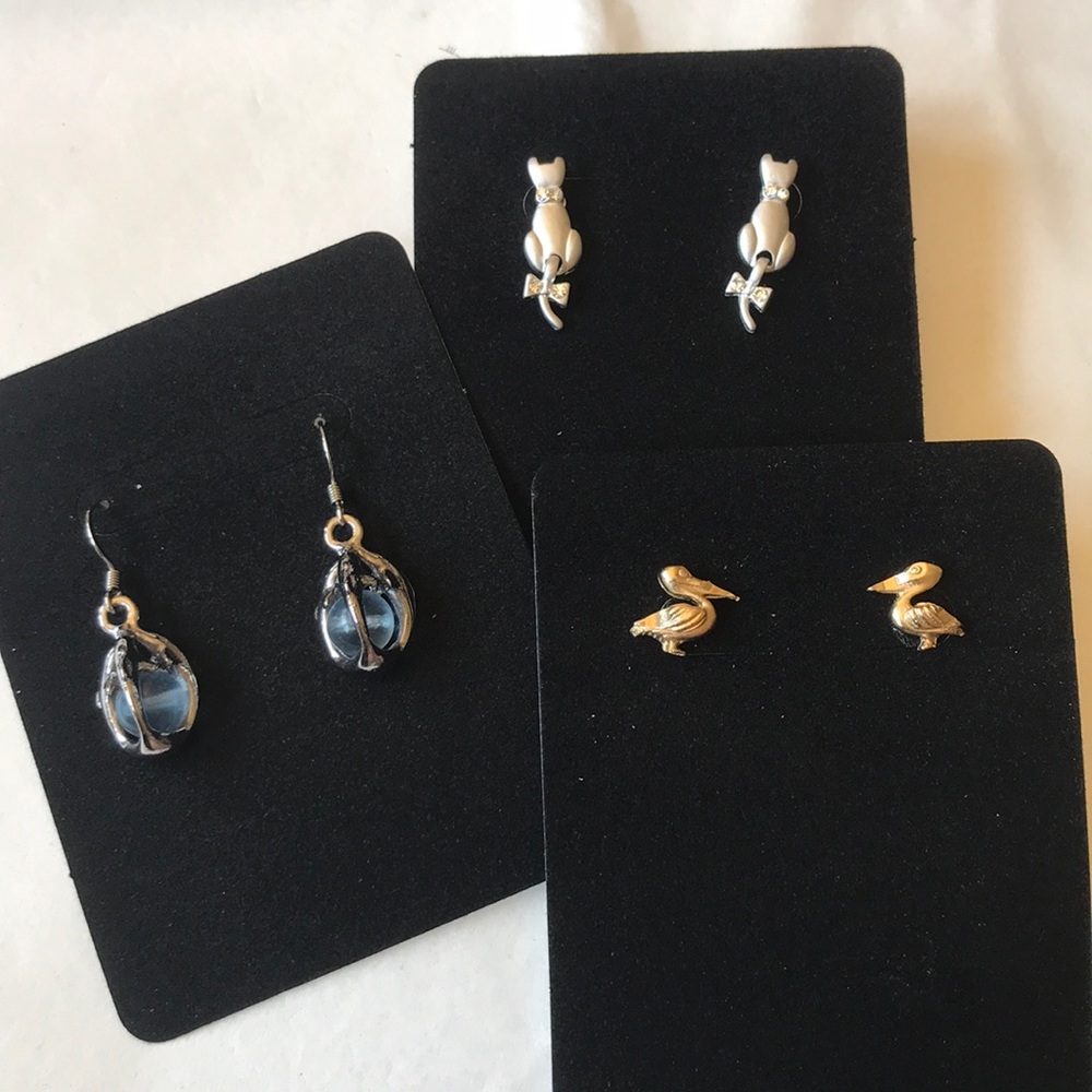 Lot of 3 pairs of animal earrings